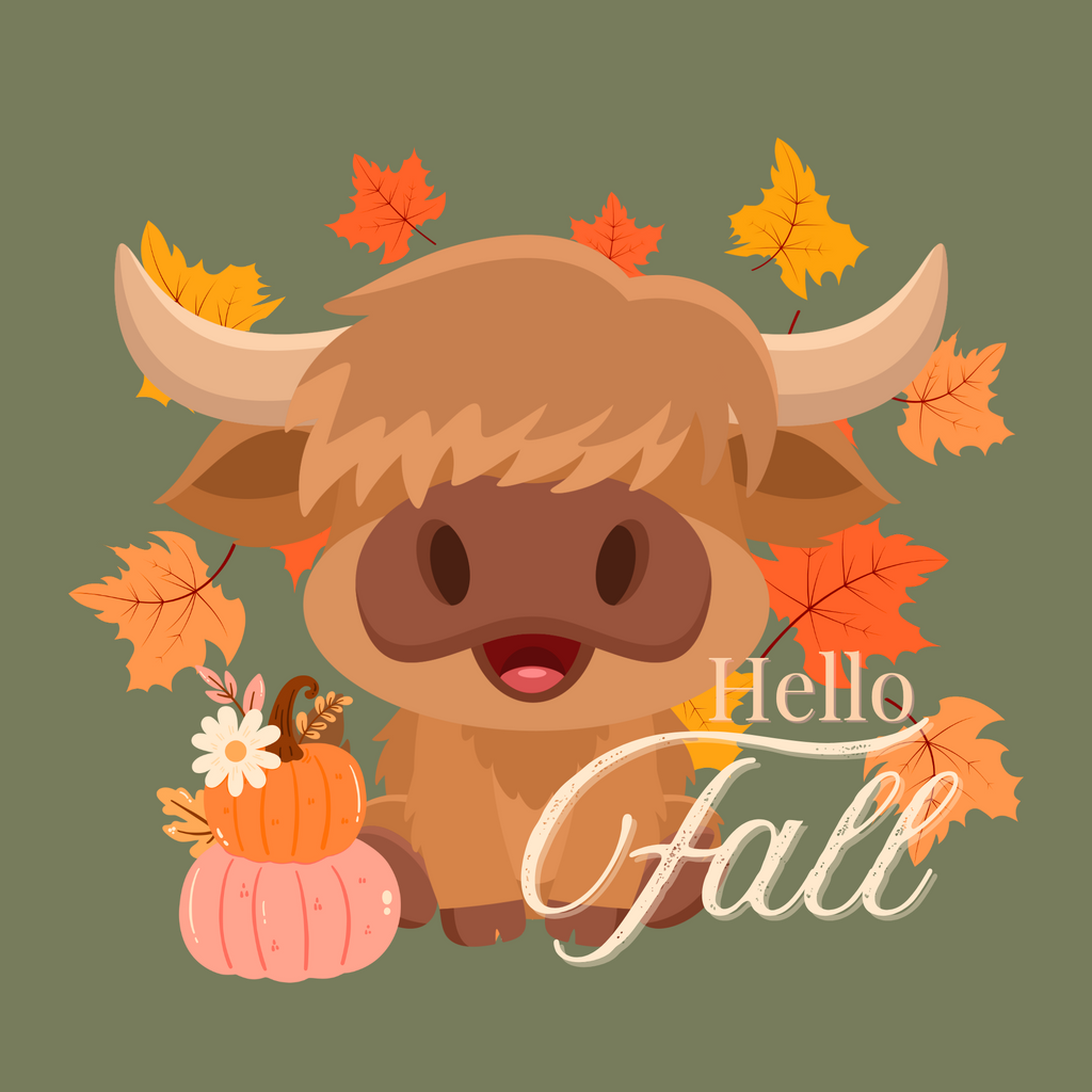 Hello Fall Highland Cow